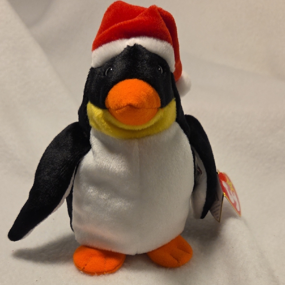 Zero The Penguin Wearing Santa Hat Ty Beanie Babies Collection 1998